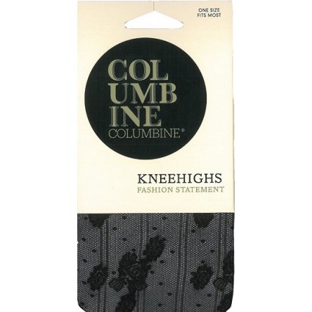 Columbine Flower & Spot Patterned Knee Highs