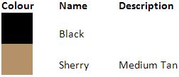 Pretty Polly Black and Sherry Colour Guide