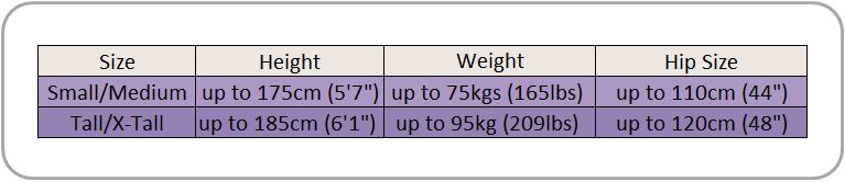 Levante Size Chart